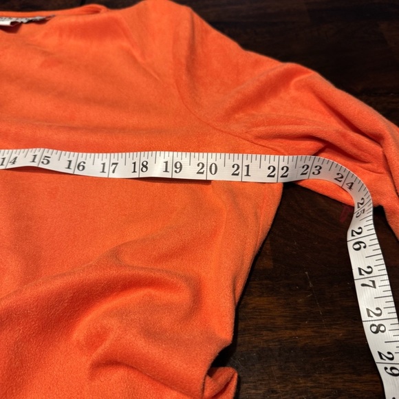 Gretchen Scott Faux Suede Waterfall Draped Open Cardigan-Orange- Sz S - Picture 8 of 9